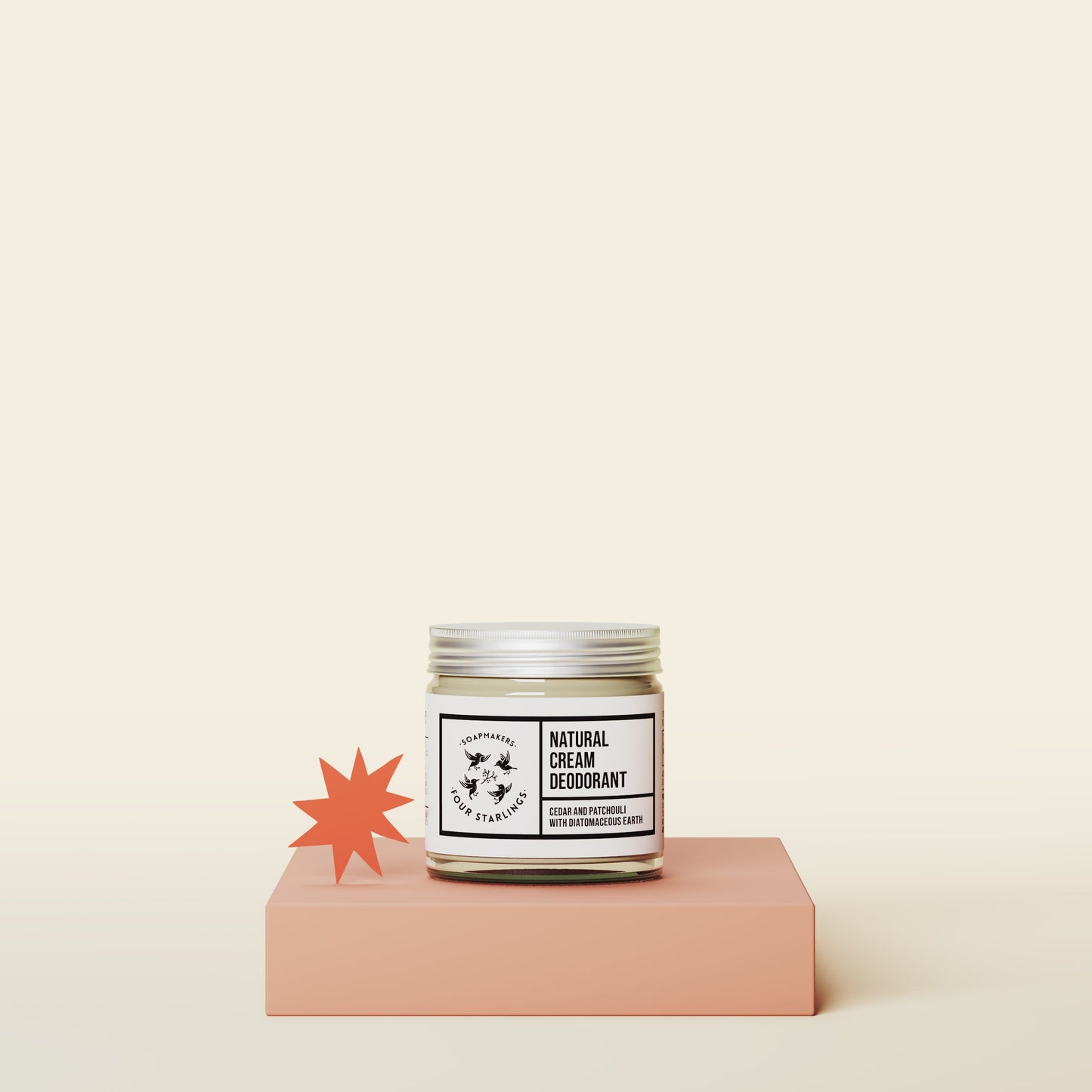 Natūralus dezodoruojantis kremas – Kedras ir pačiuolis. – 60 ml.