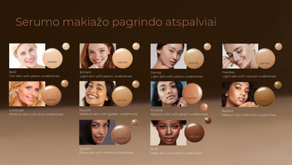 Inika Serum Foundation spalvų paletė