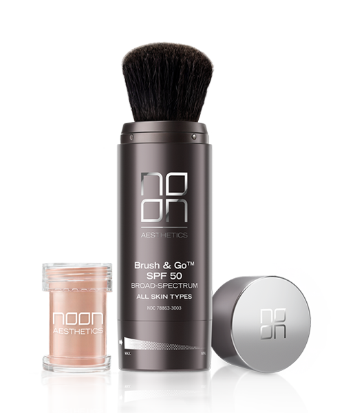 NOON BRUSH&GO MINERAL SUN PROTECTION POWDER SPF 50 RIEBIAI/PROBLEMINEI VEIDO ODAI (Tone 01), 2x5 g