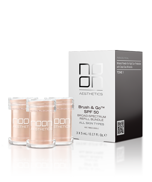 NOON BRUSH&GO ŠEPETĖLIO PAPILDYMAS RIEBIAI ODAI (Tone 01), 1x5 G